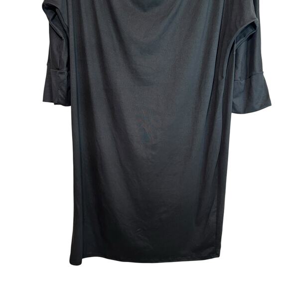 Culture Code Womens Cowl Neck 3/4 Sleeve Shift Dress Black XL Classic Preppy Y2K - Picture 4 of 8